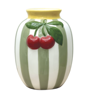 Vase rayure cerise