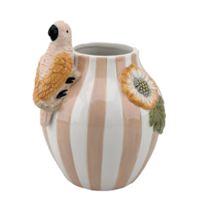 Vase rayure oiseau